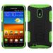 Asmyna Blackelectric Green Car Armor Stand Protector Cover Rubberized For Samsung Galaxy S Ii 4g