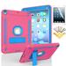 iPad Pro 10.5 Case iPad Air 3rd Generation Case Dteck Heavy Duty Shockproof Three Layer Plastic and Silicone Protective Cover with Kickstand Free Soft Screen Protector Film Rose/Blue