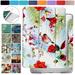 iPad PRO 9.7 Inch [Pro 9.7 2016] A1673 A1674 A1675 MLPX2LL/A MLPW2LL/A MLPY2LL/A MLYJ2LL/A Shock Proof Magnetic Dual Angle Stand with Honeycomb Pattern Printed Cover - Birds & Flowers