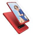 Samsung Galaxy S10 Case Case For Galaxy S10 Galaxy S10 Screen Protector Njjex Thin Premium Dual Layer Hard Case for Galaxy S10 with Tempered Glass Screen Protector For Galalxy S10 6.1 -Red