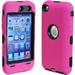 Dual Flex Hard Hybrid Gel Case for Apple iPod Touch 4th Gen - Hot Pink/Black