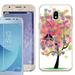 Phone Case for Samsung Galaxy J3 Orbit / J3 Star / J3 Achieve / Express Prime 3 Slim-Fit TPU Case with Tempered Glass Screen Protector by OneToughShield Â® - Color Hearts Tree