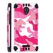 Compatible Wiko Ride (Boost) Case Slim Dual Layer Armor Hybrid TPU KomBatGuard Phone Cover (Pink White Camouflage)