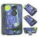 Hybrid Kickstand Starry Night for Motorola Moto X 2nd Gen XT1097 Advanced Ultra Shock Proof Lightweight Case Drop Protective Cover TPU+PC Case Shock Absorb Enhanced Bumper Dual Layer Designer Shield