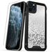 ZIZO ION Series for iPhone 11 Pro Case - Military Grade Drop Tested with Tempered Glass Screen Protector - Silver Liquid Glitter