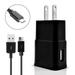 For LG K8 Cell Phones Accessory Kit 2 in 1 Charger Set [3.1 Amp USB Wall Charger + 3 Feet Micro USB Cable] Black