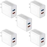 USB Wall Charger Adapter 1A/5V 5-Pack Travel USB Plug Charging Block Brick Charger Power Adapter Cube Compatible with Phone Xs/XS Max/X/8/7/6 Plus Galaxy S9/S8/S8 Plus Moto Kindle LG HTC Google