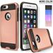 iPhone 7 Plus Phone Case 2-Piece Style Hybrid Shockproof Hard Case Cover with [Premium Screen Protector] Hybird Shockproof And Circlemalls Stylus Pen (Rose Gold)