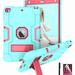 Dteck iPad Mini 5 Mini 4 Case Shockproof [Full-Body] Hybrid 3-Layer Drop Protection Rugged Kickstand [HD Screen Protector] Cover For iPad Mini 5th 2019 / Mini 4th Gen 2015 7.9 Aqua+Rose