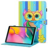 Galaxy Tab A 10.1 2019 Case T510 T515 Allytech Slim Fit Multi Angle Stand Folio Full Protection Shockproof Anti-Scratch Wallet Shell Case Cover for Samsung Galaxy Tab A 10.1 Cute Owl