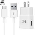 Samsung USB-C Type C Cable Data Sync Cord + USB Wall Charger Adaptive Fast Charging for Galaxy S8/S8+ S9/S9+ S10/S10+ S10e Note 8/9/10 Lg G5/G6/G7 V20/30/40 Android and other USB-C Device