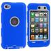 Hybrid Skin Hard Silicone Armor Case Cover for Apple iPod Touch 4G 4th Generation 4th Gen 8GB / 32GB / 64GB - Blue/White