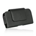 LG Lancet VW820 ~ EXTRA LARGE Horizontal Leather Pouch Carrying Case Holster Belt Clip Magnetic Closure Fits - Swivel Black