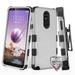 LG Stylo 5 Phone Case Hybrid Armor HOLSTER Combo [Three Layers] Kickstand with [Carrying Belt Swivel Clip] Protective Drop-Proof Rubber Silicone TPU Rugged Protective GRAY Cover for LG Stylo 5