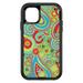 DistinctInk Custom SKIN / DECAL compatible with OtterBox Defender for iPhone 11 Pro MAX (6.5 Screen) - Green Red Blue Paisley