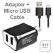 Accessory Kit 2 in 1 Charger Set For Motorola Moto C Cell Phones [2.1 Amp USB Home Charger + 5 Feet Micro USB Cable] Black