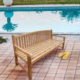 Seven Seas Teak Buenos Aires Oval Outdoor Teak Wood Patio Bench, 6 Foot