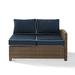 Crosley Bradenton Outdoor Wicker Sectional Right Corner Loveseat with Navy Cushions - 52.75 W x 31.5 D x 32.5 H