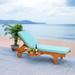 SAFAVIEH Outdoor Newport Chaise Lounge Chair with Side Table - 27.6" W x 78.7" L x 14.2" H