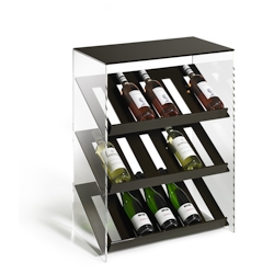 Hochwertiges Acryl-Glas Designer Weinregal Flaschenregal Weinschrank, dunkelbraun / klar, B 60 x T 35 x H 80 cm, Acryl-Stärke 8 mm Image