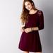 American Eagle Outfitters Dresses | American Eagle Cotton Lace Shoulder Dress | Color: Purple | Size: M