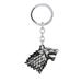 Superheroes HBO The Game of Thrones Stark Direwolf Logo Keychain for Autos, Home or Boat with Gift Box