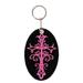 Hot Leathers Double Sided Key Chains, PINK CRUCIFIX - High Quality Embroidered PATCH KEYCHAIN - 2" x 3"