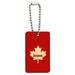 Canada Maple Leaf Home Country Wood Wooden Rectangle Key Chain - Solid Red