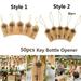 50PCS 2 Styles Vintage Metal Key Bottle Opener Keychain with Paperboard Tag Card Wedding Party Home Decor Special Gifts