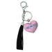 Sesame Street Ernie U Mad, Bert? Chrome Plated Metal Heart Leather Tassel Keychain