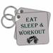 3dRose Eat, sleep and workout. Gym, sport. Popular saying - Key Chains, 2.25 by 2.25-inch, set of 2