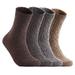 Women's&Big Girl's 4 Pairs Pack Fashion Soft Wool Crew Socks Size 5-9 MHR1613-4P4C-1(Grey, Dark Grey, Tan, Coffee)
