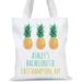 Pineapples Personalized Tote Bag, Sizes 11" x 14" and 14.5" x 18"