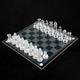 VR7 Glass Chess Board Game Set with Padded Bottom Frosted and Clear Glass Chess Set for Adults Luxury 2 Player Board Games Easy to Carry Crystal Chess Set