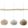 Ledkia - Suspension Rotin et Bois Linfen Naturel