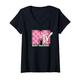 MTV Music Television Valentinstag Heart Pattern Fill T-Shirt mit V-Ausschnitt