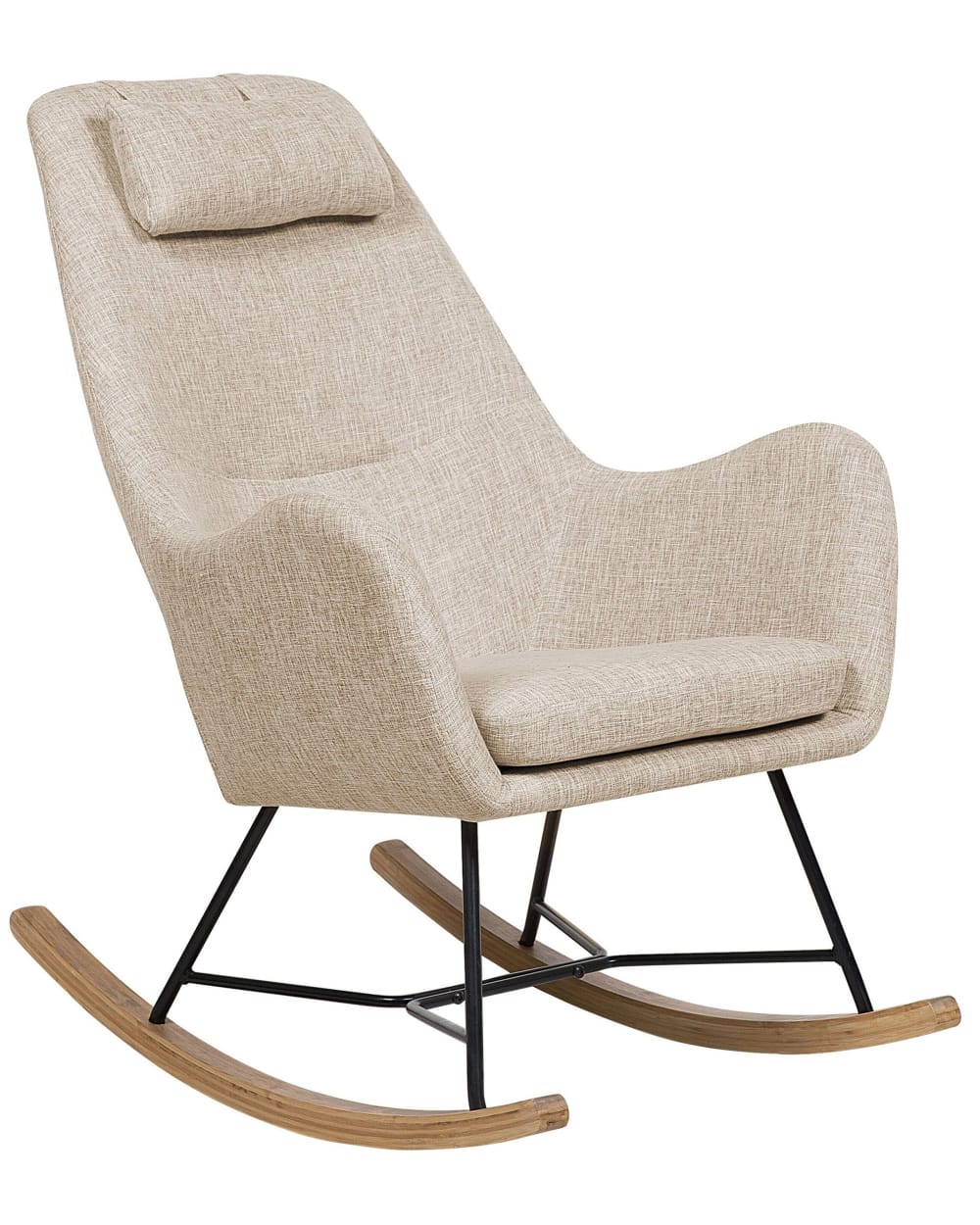 Fauteuil à bascule tissu beige clair