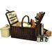 Picnic at Ascot Buckingham Willow Picnic Basket for 4 with Blanket and Coffee Service - London Plaid (714BC-L)