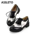 ASILETO-Chaussures Brogue de Style Britannique pour Femme Souliers Décontractés à Bout Rond et à