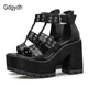 Gdgydh – chaussures à rivets Sexy pour femmes pour fête Style Rock sandales à talon bloc