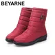 BEYARNE-Bottes de rinçage de neige pour femme fermeture éclair vers le bas coordonnantes