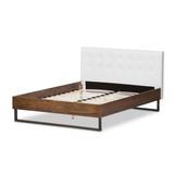 Industrial Mixed Material Platform Bed with Headboard by Baxton Studio