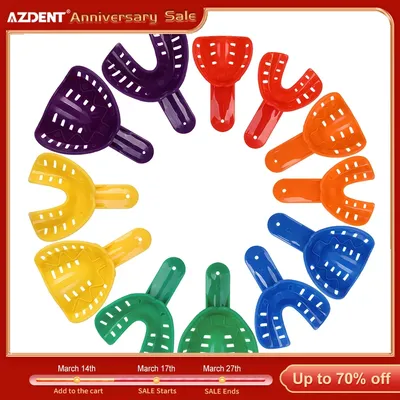 AZDENT – plateaux dentaires en plastique 12 pièces/ensemble porte-dents pour enfants et adultes