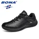 BONA-Chaussures Plates Confortables en Microcarence pour Homme Souliers à Lacets Faits à la Main