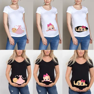 T-shirt de grossesse imprimé It's A Girl pour femmes enceintes t-shirts d'été amusants