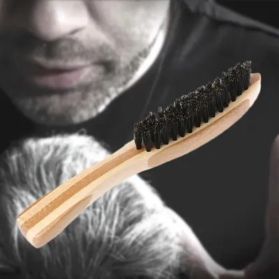 Brosse à barbe en poils de sanglier pour hommes peigne de rasage pour moustache Massage du visage