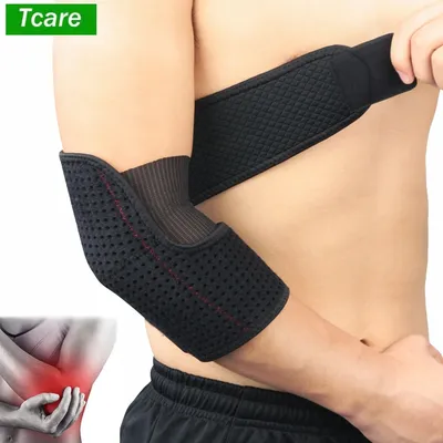 Tcare-Support de coude réglable unisexe manchon de bras de compression respirant rond pour les