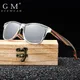 GM-Lunettes de soleil polarisées pour garçons et filles montures recyclées branches en bois pour