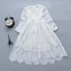 Robe féerique en dentelle blanche pour filles tenue princesse à manches longues vêtements pour