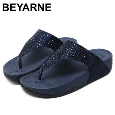 BEYARNE-Tongs en cuir véritable pour femmes sandales à l'offre elles compensées chaussures de